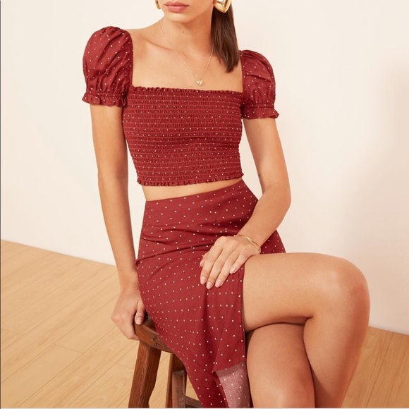 Reformation Dresses & Skirts - Reformation Red Polka Dot Suki Two Piece